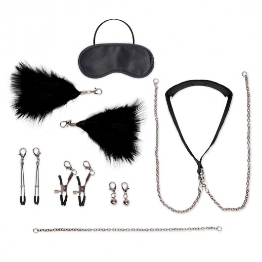 Большой эротический набор из 12 предметов Interchangeable Collar   Nipple Clips Set - Lux Fetish - купить с доставкой в Туле