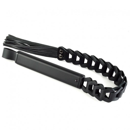 Черная кожаная плеть «Клеопатра» - 62 см. - Sitabella - купить с доставкой в Туле