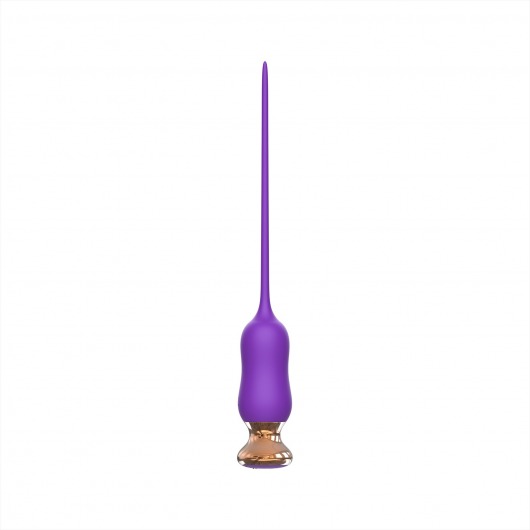 Фиолетовый тонкий стимулятор Nipple Vibrator - 23 см. - I-MOON - купить с доставкой в Туле