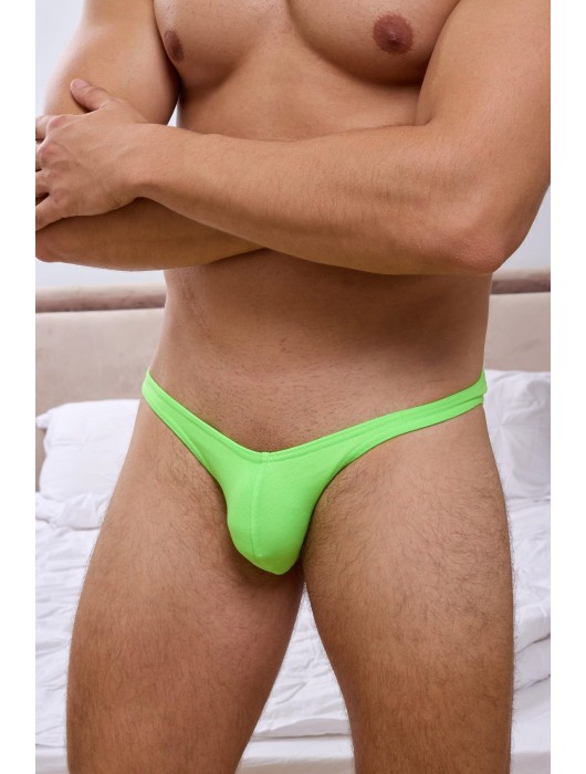 Салатовые мужские трусы-слипы с узким бочком - Darkzone купить с доставкой