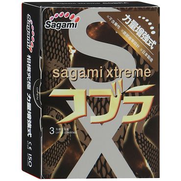 Суженные к основанию презервативы Sagami Xtreme COBRA - 3 шт. - Sagami - купить с доставкой в Туле
