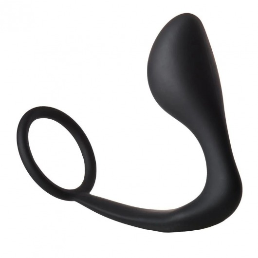 Черное эрекционное кольцо с анальной пробкой Anal Plug With Cockring - Dream Toys - в Туле купить с доставкой