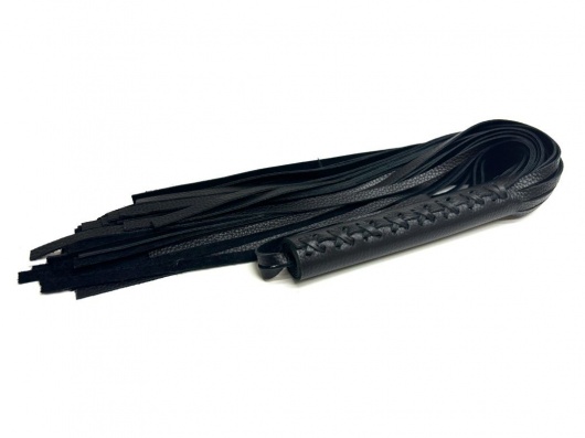 Черная многохвостовая плеть из мягкой кожи - 57 см. - БДСМ Арсенал - купить с доставкой в Туле