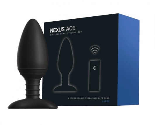 Чёрная вибровтулка NEXUS ACE LARGE с дистанционным управлением - 14 см. - Nexus Range