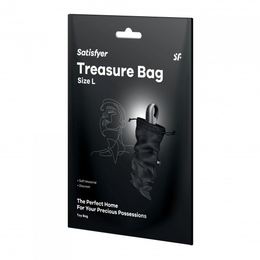 Черный мешочек для хранения игрушек Treasure Bag L - Satisfyer - купить с доставкой в Туле