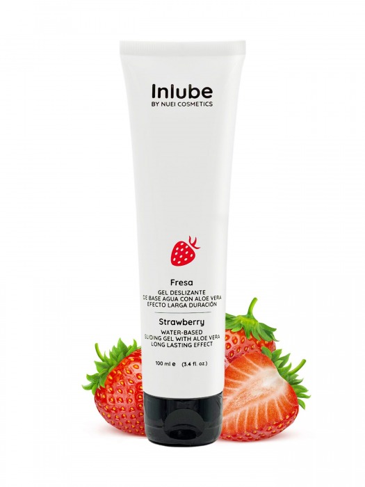Лубрикант на водной основе Nuei Inlube с алоэ вера и ароматом клубники - 100 мл. - Nuei cosmetics - купить с доставкой в Туле