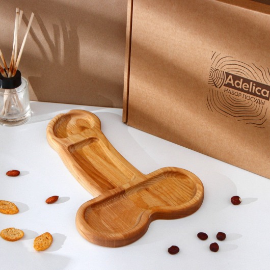 Деревянное блюдо для подачи в форме члена (32,5 х 20 х 1,7 см) - Сима-Ленд - купить с доставкой в Туле