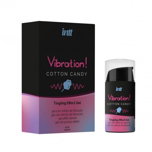 Жидкий вибратор Vibration Cotton Candy с ароматом сахарной ваты - 15 мл. - INTT - купить с доставкой в Туле