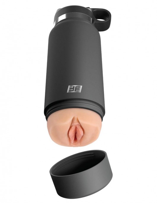 Серый мастурбатор в виде бутылки F*ck Flask - Pipedream - в Туле купить с доставкой