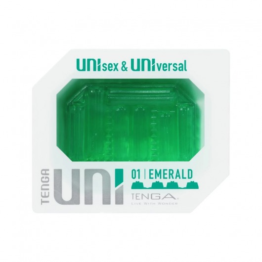 Зеленый мастурбатор-стимулятор Tenga Uni Emerald - Tenga - в Туле купить с доставкой