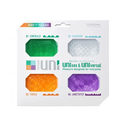 Набор из 4 мастурбаторов-стимуляторов Tenga Uni Variety Pack - Tenga - в Туле купить с доставкой