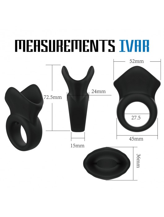 Черная эрекционная утяжка для пениса и мошонки Rooster Ivar - Velv or - в Туле купить с доставкой