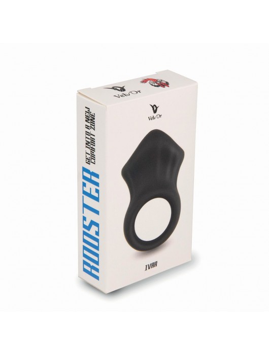 Черная эрекционная утяжка для пениса и мошонки Rooster Ivar - Velv or - в Туле купить с доставкой