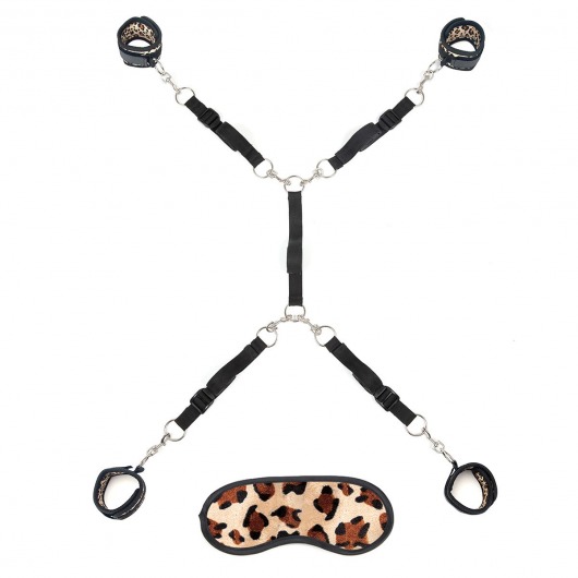 Леопардовая фиксация на матрас для рук и ног Classic Bedspreader - Lux Fetish - купить с доставкой в Туле