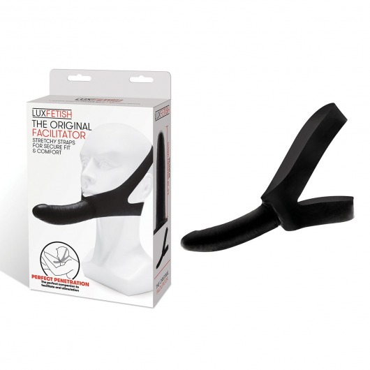 Черный фаллоимитатор с креплением на лицо The Original Facilitator - 14 см. - Lux Fetish - купить с доставкой в Туле