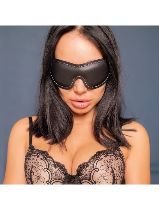 Черная мягкая закрытая маска из натуральной кожи - Crazy Handmade - купить с доставкой в Туле