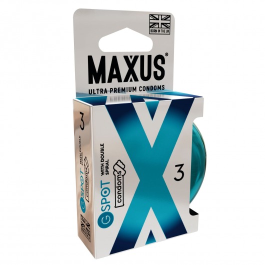 Презервативы Maxus G spot с двойной спиралью - 3 шт. - Maxus - купить с доставкой в Туле
