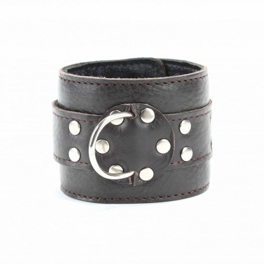 Кожаные наручники на металлической цепочке - БДСМ Арсенал - купить с доставкой в Туле