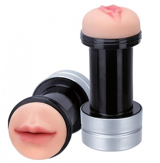 Двусторонний мастурбатор REALSTUFF 2 IN 1 HUMMER MOUTH   VAGINA - ротик и вагина - Dream Toys - в Туле купить с доставкой
