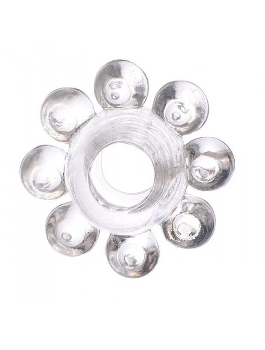 Прозрачное гелевое эрекционное кольцо-цветок - Toyfa Basic - в Туле купить с доставкой