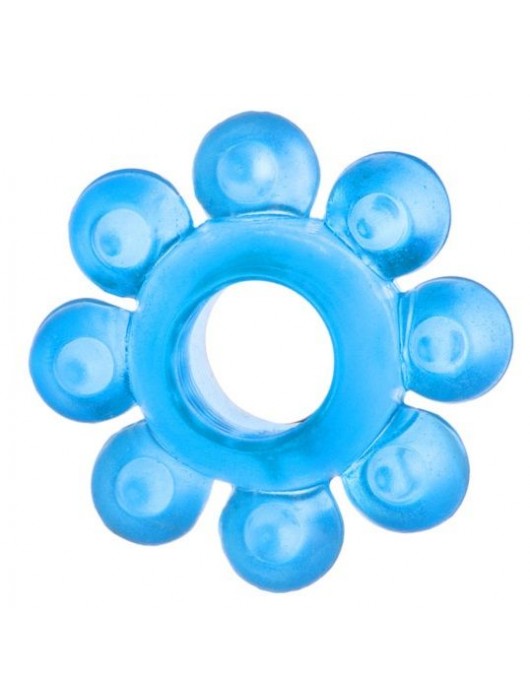 Голубая гелевая насадка-цветок - Toyfa Basic - в Туле купить с доставкой