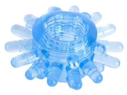 Голубая гелевая насадка с шипиками - Toyfa Basic - в Туле купить с доставкой