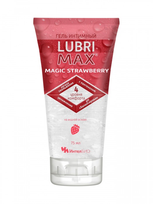 Интимный гель-смазка на водной основе Lubrimax Magic Strawberry - 75 мл. - ИнтелБИО - купить с доставкой в Туле
