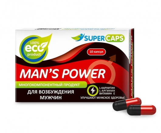 Возбуждающее средство Man’s power - 10 капсул (+1 в подарок) - SuperCaps - купить с доставкой в Туле