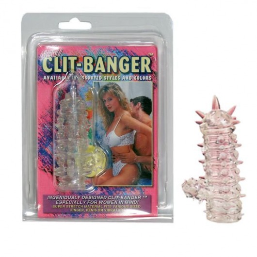 Прозрачная насадка с шипами и клиторальной шишечкой CLIT-BANGER SLEEVE IN CLEAR - Tonga - в Туле купить с доставкой