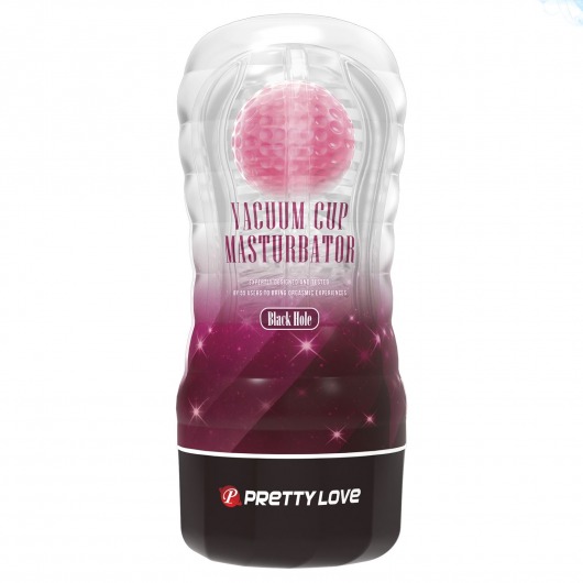 Прозрачный текстурированный мастурбатор Vacuum Cup Masturbator Black Hole - Baile - в Туле купить с доставкой