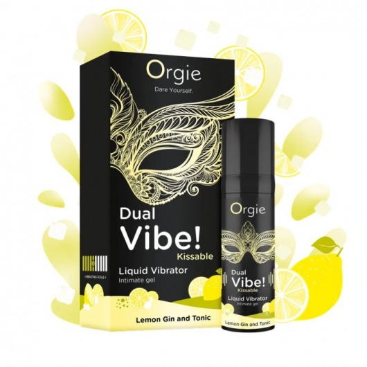Съедобный жидкий вибратор Dual Vibe! со вкусом лимонного джина с тоником - 15 мл. - ORGIE - купить с доставкой в Туле