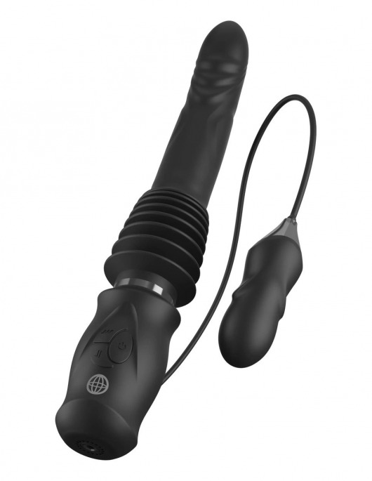 Черный автоматический вибромассажер с вибропулей Ultimate Silicone Thruster - Pipedream - купить с доставкой в Туле