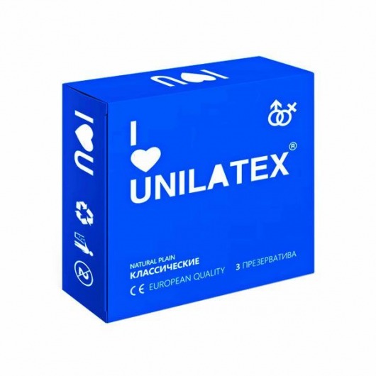 Классические презервативы Unilatex Natural Plain - 3 шт. - Unilatex - купить с доставкой в Туле