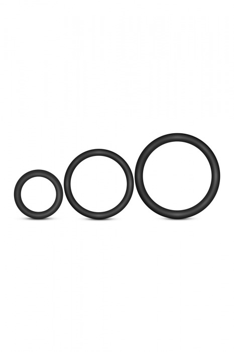 Набор из 3 черных эрекционных колец Cock Ring Set - Blush Novelties - в Туле купить с доставкой