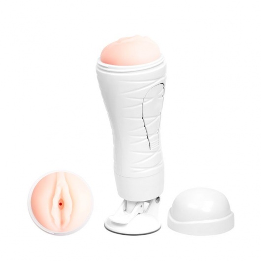 Мастурбатор-вагина Flora White с присоской и 12 режимами вибрации - Baile - в Туле купить с доставкой