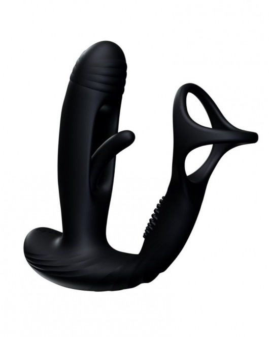 Черный инновационный масcажер простаты Pulse с функцией осцилляции - Amovibe - в Туле купить с доставкой