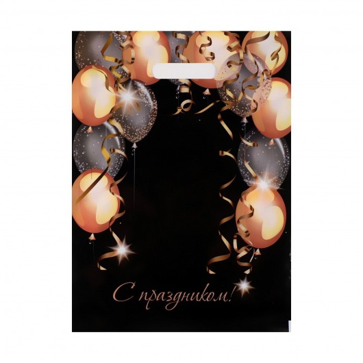 Пакет с вырубной ручкой и принтом в виде шариков (30х40 см) - Сима-Ленд - купить с доставкой в Туле