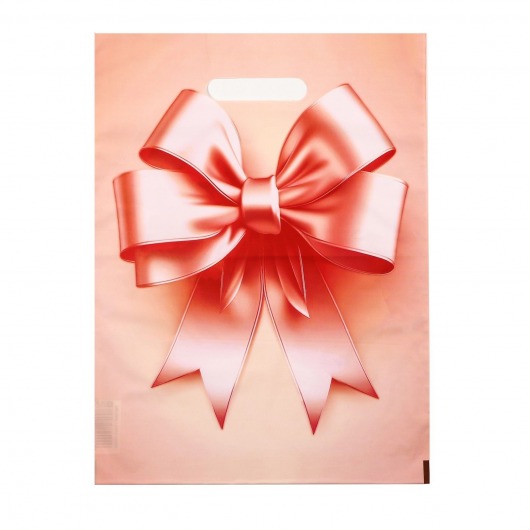 Пакет с принтом в виде банта с вырубной ручкой (30х40 см) - Сима-Ленд - купить с доставкой в Туле