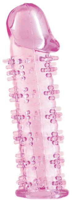 Розовая насадка на пенис с шипами - 12,5 см. - A-toys - в Туле купить с доставкой