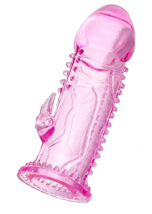 Розовая насадка на пенис с шипиками и коготком - 13,5 см. - A-toys - в Туле купить с доставкой