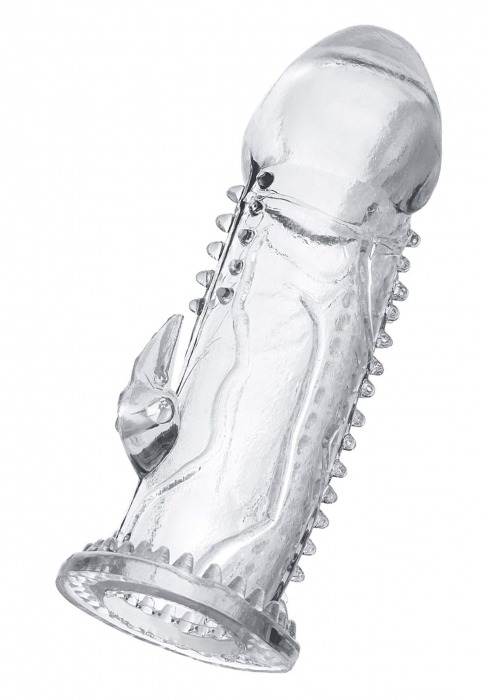 Прозрачная насадка на пенис с шипиками и коготком - 13,5 см. - A-toys - в Туле купить с доставкой