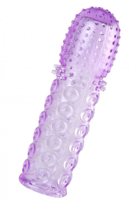 Фиолетовая рельефная насадка на пенис - 13,5 см. - A-toys - в Туле купить с доставкой