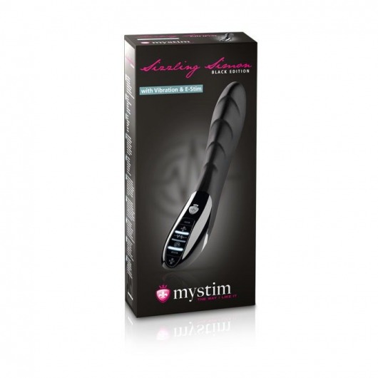 Вибратор с электростимуляцией Sizzling Simon Black Edition - 27 см. - MyStim - купить с доставкой в Туле