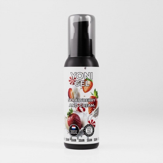 Лубрикант для орального секса SGAN со вкусом клубники со сливками - 100 мл. - SGAN - купить с доставкой в Туле
