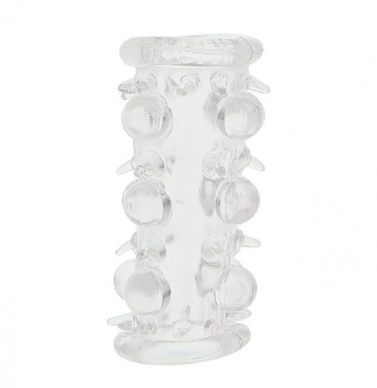 Прозрачная насадка на пенис с шипами и бугорками JELLY JOY LUST CLUSTER CLEAR - Dream Toys - в Туле купить с доставкой