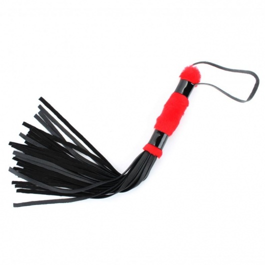 Нежная плеть с красным мехом BDSM Light - 43 см. - БДСМ Арсенал - купить с доставкой в Туле