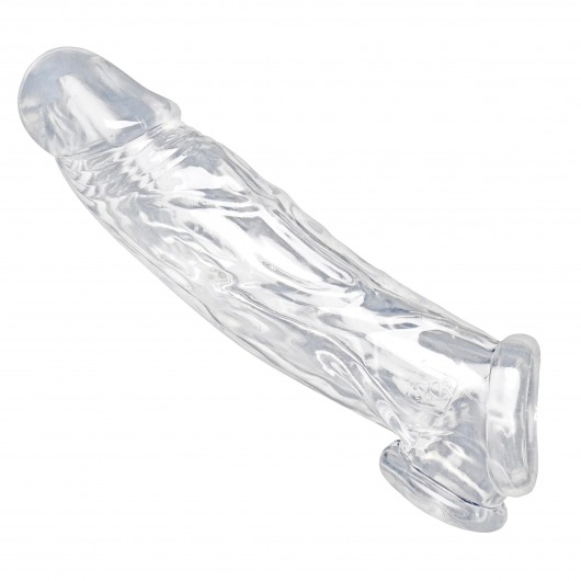 Прозрачная насадка для увеличения члена Realistic Clear Penis Enhancer and Ball Stretcher - 20,3 см. - XR Brands - в Туле купить с доставкой