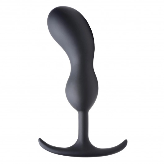 Черный массажер простаты с утяжелителями Premium Silicone Weighted Prostate Plug Large - 18,8 см. - XR Brands - в Туле купить с доставкой
