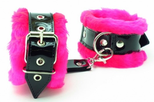 Оковы на ноги с розовым мехом BDSM Light - БДСМ Арсенал - купить с доставкой в Туле