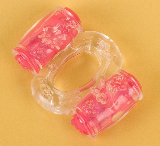 Прозрачное виброкольцо с двумя вибропульками - Toyfa Basic - в Туле купить с доставкой